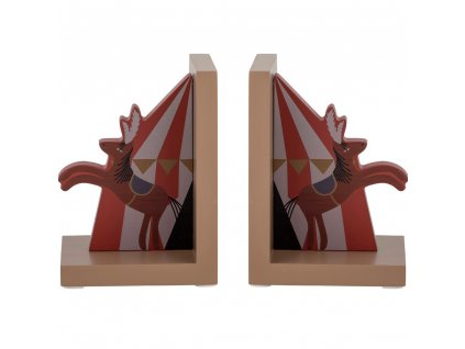 Bookend SANTOS, set of 2 pcs, red, wood, Bloomingville