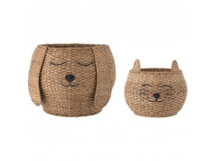 Toy storage basket MILUS, set of 2 pcs, brown, Bloomingville