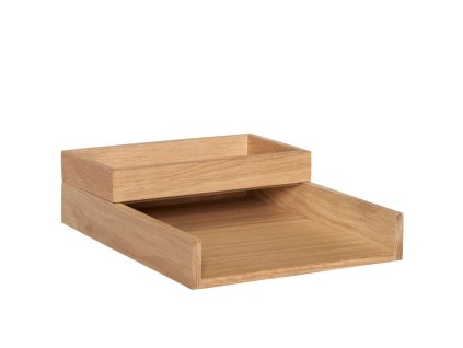 Desk organiser RAIL, set of 2 pcs, oak, Hübsch