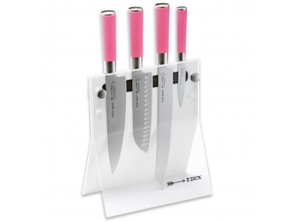 Knife set PINK SPIRIT, 5 pcs, with magnetic stand, F.DICK