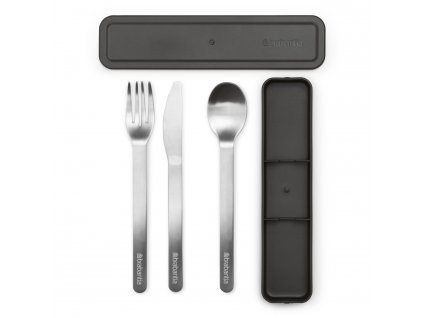 Take away cutlery set MAKE & TAKE, 3 pcs, dark gray, Brabantia