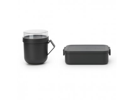 Lunch box and lunch jar in a set MAKE & TAKE dark grey, Brabantia