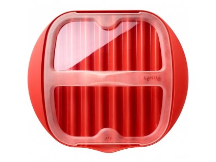 Microwave bacon rack, red, Lékué