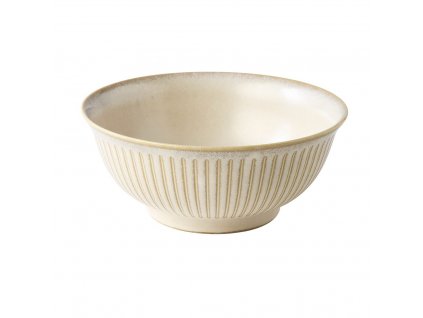 Udon bowl RIDGED ALABASTER 18 cm, MIJ