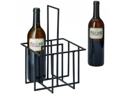 Wine bottle holder CUBO 32 cm, black, Philippi