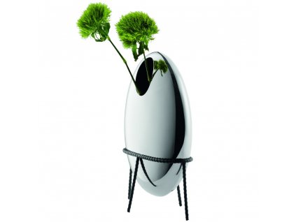 Vase ELIA 32 cm, with stand, stainless steel, Philippi