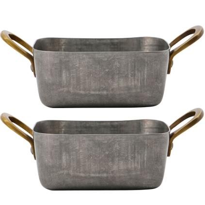 Mini serving roasting pan PRESENTATION, deep, set of 2 pcs, stainless steel, Nicolas Vahé