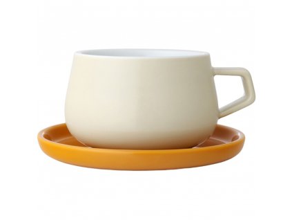 Tea cup with saucer ELLA CLASSIC, 250 ml, yellow, Viva Scandinavia