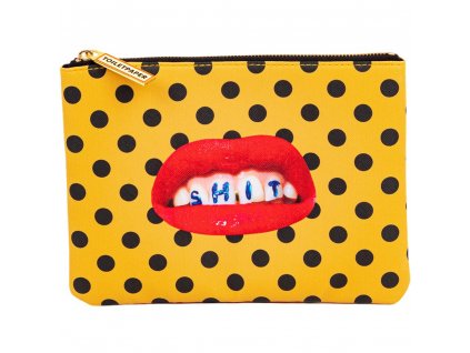 Pouch bag TOILETPAPER SHIT 21 x 15,5 cm, orange, Seletti