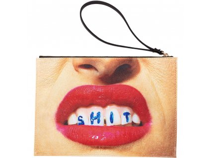 Pouch bag TOILETPAPER SHIT 28 x 20 cm, orange, Seletti