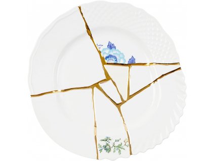 Dining plate KINTSUGI 3 27,5 cm, white, Seletti