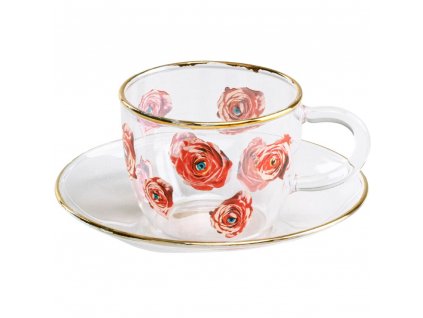Espresso cup with saucer TOILETPAPER ROSES 50 ml, Seletti