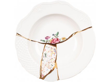 Deep plate KINTSUGI 3 22 cm, white, Seletti