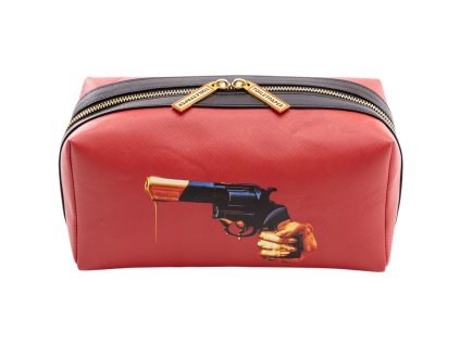 Cosmetic bag TOILETPAPER REVOLVER 25,5 x 12 cm, red, Seletti