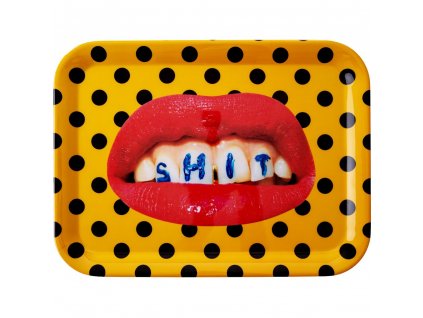 Serving tray TOILETPAPER SHIT 32 x 43,5 cm, yellow, Seletti