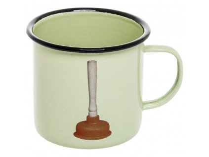 Mug TOILETPAPER PLUNGER 10 cm, green, enamel, Seletti