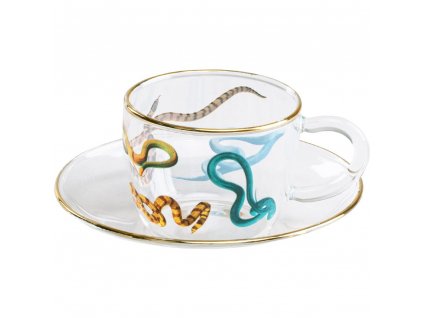 Espresso cup with saucer TOILETPAPER SNAKES 50 ml, Seletti