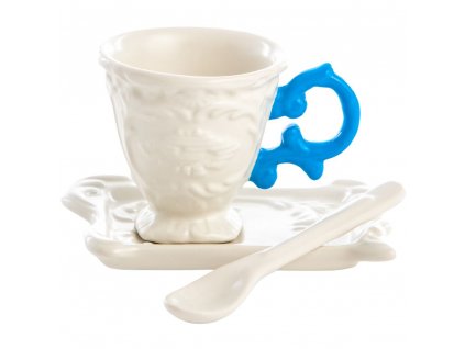 Coffee cup with saucer and spoon I-WARES light blue, Seletti
