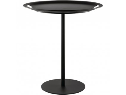 Side table OP-LA 52 cm, with removable tray, black, Alessi