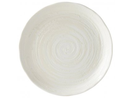 Dinner plate WHITE SPIRAL MIJ 24,5 cm, white