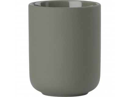 Toothbrush cup UME 10 cm, olive green, ceramic, Zone Denmark