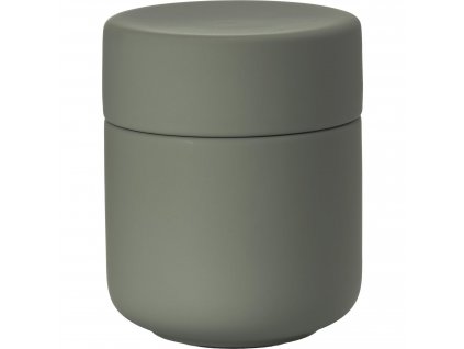 Storage jar with lid UME 10 cm, olive green, ceramic, Zone Denmark