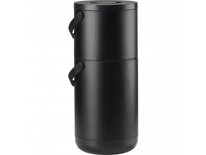 Food waste bin CIRCULAR 22 + 12 l, black, plastic, Zone Denmark