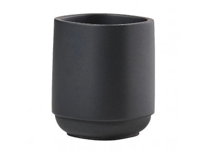 Toothbrush cup TIME 10 cm, black, concrete, Zone Denmark