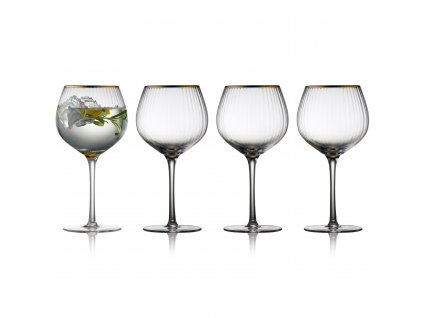 Gin and tonic glass PALERMO GOLD, set of 4 pcs, 650 ml, Lyngby Glas