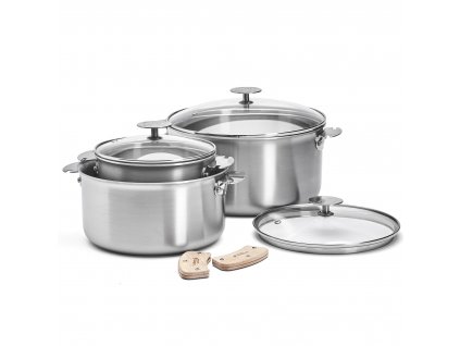 Pot set ALCHIMY LOQY, 3 pcs, silver, stainless steel, de Buyer