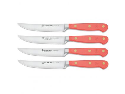 Steak knives CLASSIC COLOUR, set of 4, 12 cm, coral peach, Wüsthof