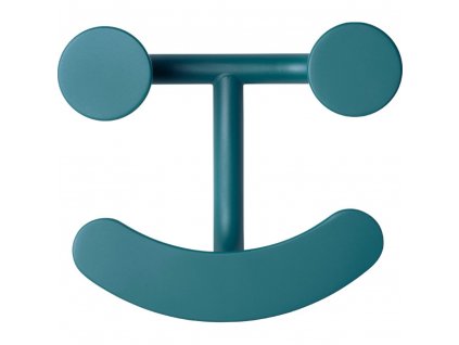 Coat hook HAPPY 15 cm, turquoise, steel, Fritz Hansen