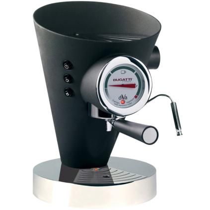 Espresso coffee machine DIVA 0,8 l, black, stainless steel, Bugatti