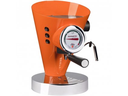 Espresso coffee machine DIVA 0,8 l, orange, stainless steel, Bugatti