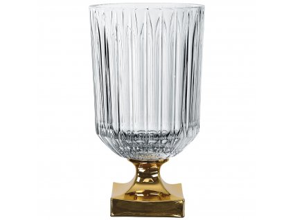 Vase MINERVA GOLD 32 cm, clear, Nachtmann