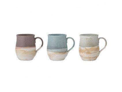 Mugs ASH 450 ml, set of 3, stoneware, Bloomingville