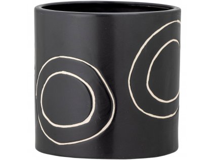 Flowerpot TROY #1 14 x 14 cm, black, stoneware, Bloomingville