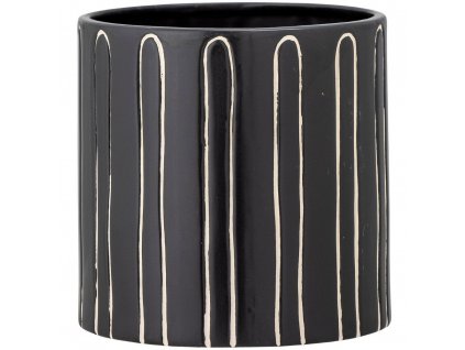 Flowerpot TROY #2 14 x 14 cm, black, stoneware, Bloomingville