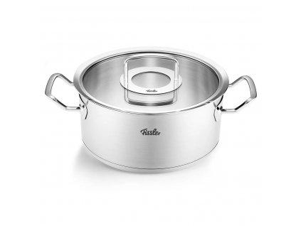 Low casserole pot ORIGINAL PROFI 24 cm, silver, stainless steel, Fissler