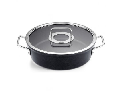 Low casserole pot ADAMANT 28 cm, black, aluminium, Fissler