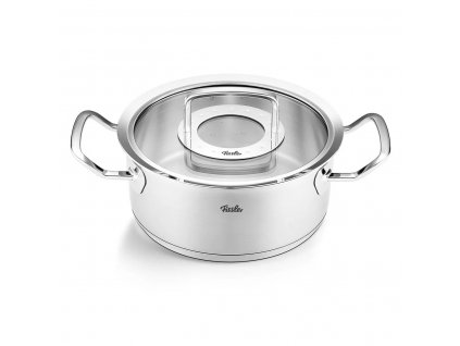 Low casserole pot ORIGINAL PROFI 20 cm, silver, stainless steel, Fissler