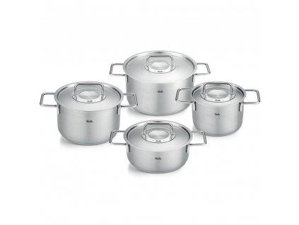 Cookware set PURE, set of 4, silver, stainless steel, Fissler