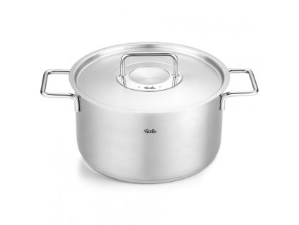 High casserole pot PURE 24 cm, silver, stainless steel, Fissler