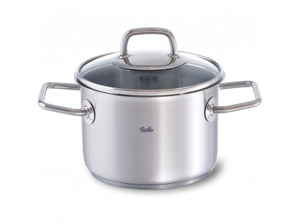 High casserole pot VISEO 16 cm, silver, stainless steel, Fissler