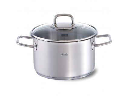 High casserole pot VISEO 20 cm, silver, stainless steel, Fissler