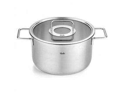 High casserole pot PURE 24 cm, silver, stainless steel, Fissler