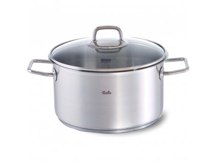 High casserole pot VISEO 24 cm, silver, stainless steel, Fissler