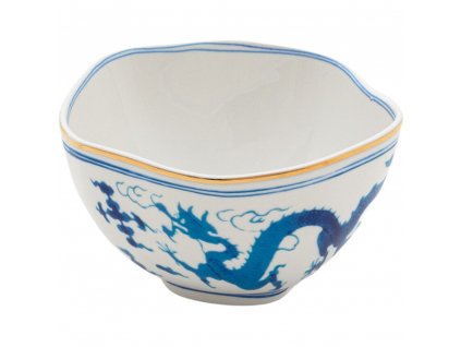 Dining bowl DIESEL CLASSICS ON ACID DRAGON 16 cm, white/blue, porcelain, Seletti