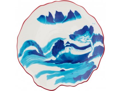 Dessert plate DIESEL CLASSICS ON ACID MELTING LANDSCAPE 21 cm, blue, porcelainn, Seletti