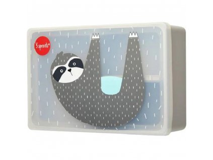 Kids lunch box SLOTH 20 cm, grey, 3 Sprouts